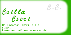 csilla cseri business card